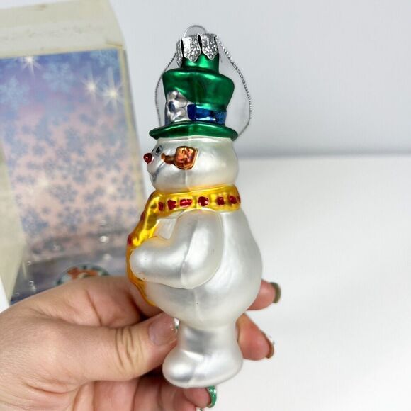 Vintage Handmade  Blown Glass Frosty The Snowman with Pipe Warner NO BOX - Picture 2 of 5
